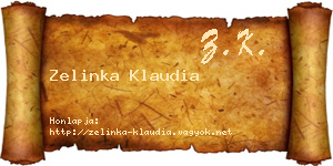 Zelinka Klaudia névjegykártya